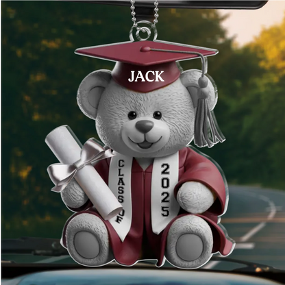 Dream Big, Shine Bright - Family Personalized Custom Car Ornament, Personalized Graduation Bear Ornaments 2025 TD0022