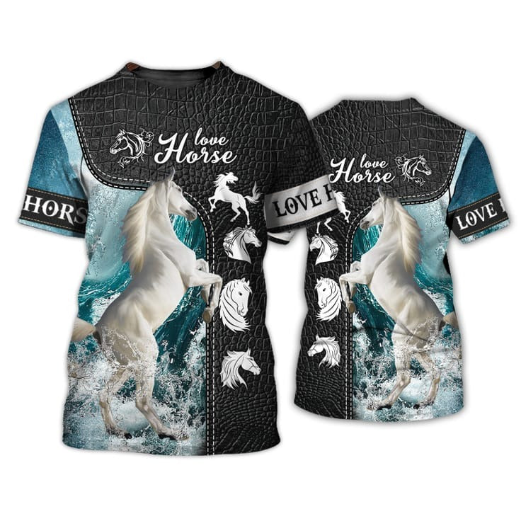 3D Full Print Love Horse Tshirt, Cool Tshirt For Horse Lovers, Horse Shirt, Horse Gift TO0689