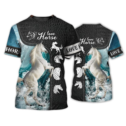 3D Full Print Love Horse Tshirt, Cool Tshirt For Horse Lovers, Horse Shirt, Horse Gift TO0689