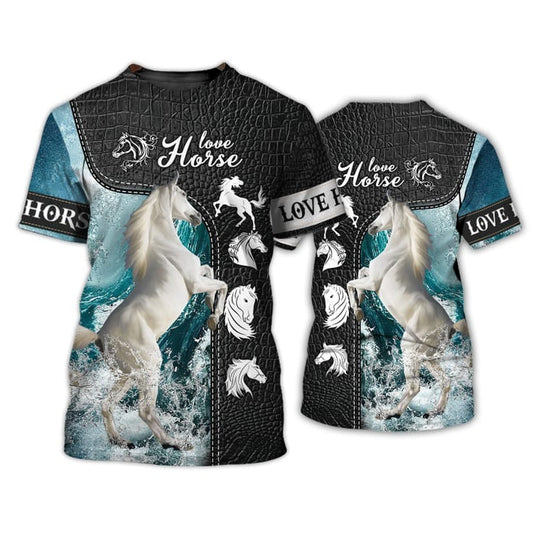 3D Full Print Love Horse Tshirt, Cool Tshirt For Horse Lovers, Horse Shirt, Horse Gift TO0689