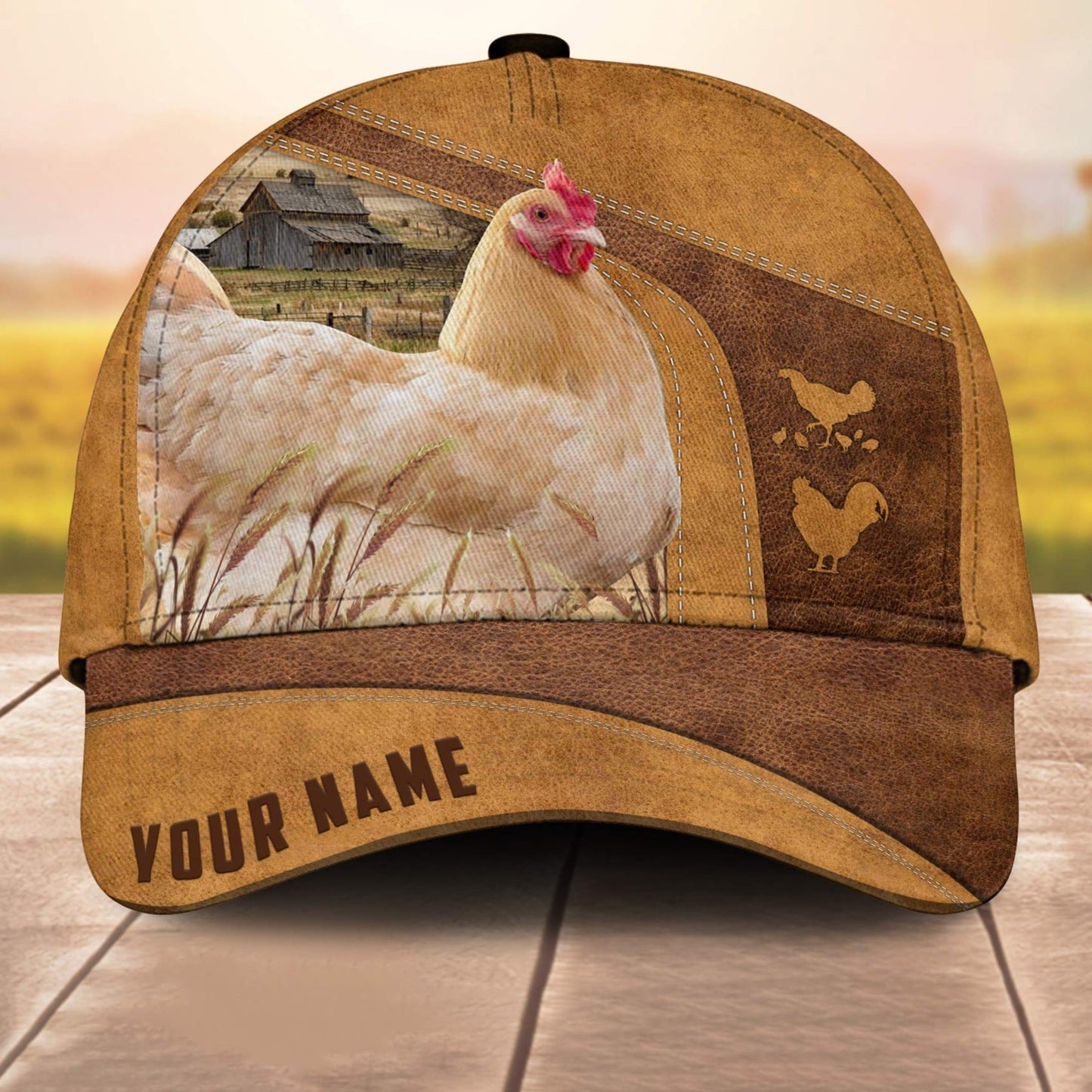 Custom Name Orpingtons Chicken 3D Cap Cp 3D All Over Print Baseball Cap, Cap For Farm Lovers, Animal Cap, Leather Pattern Cap CA3073