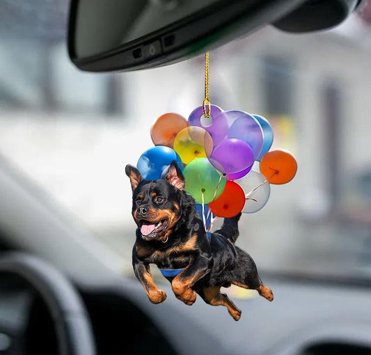 Rottweiler Dog Fly With Bubbles Car Hanging Ornament Dog Ornament Lasfour OO0793