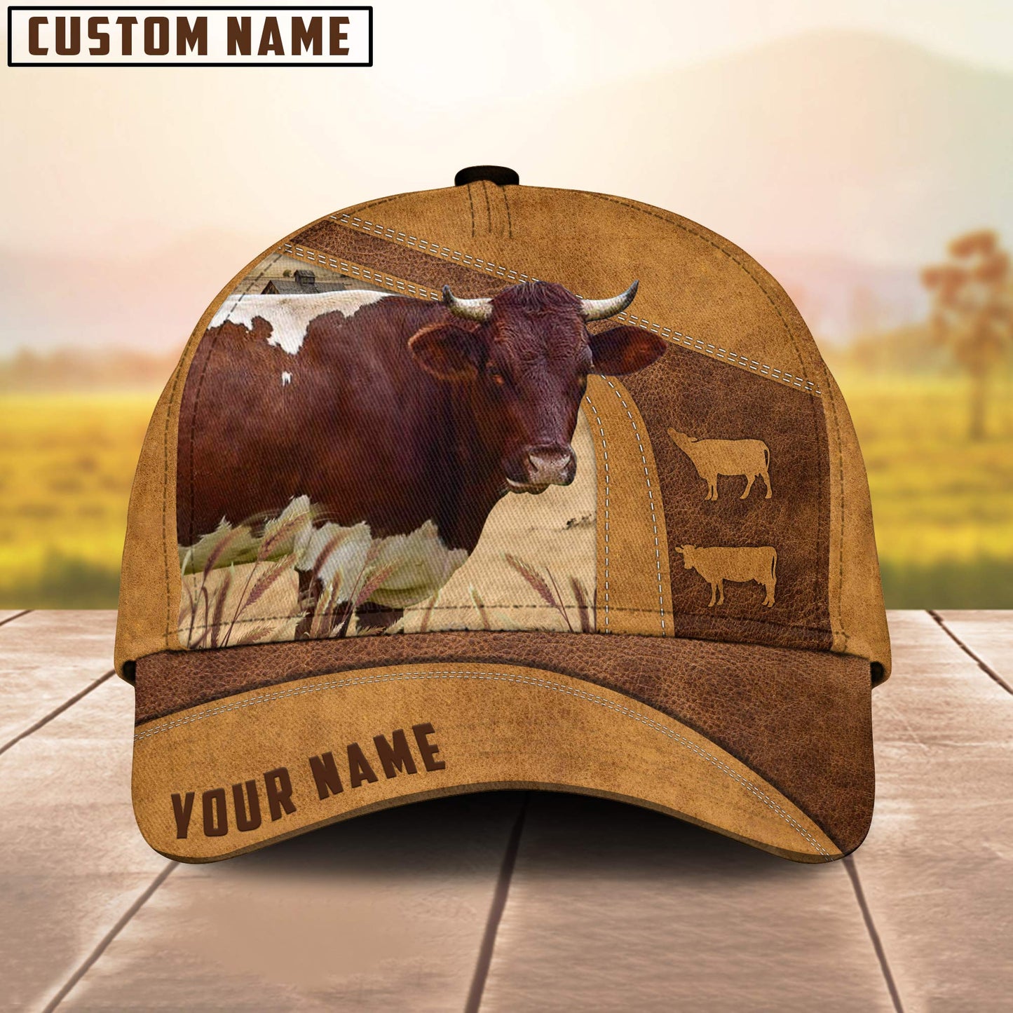 Personalized Name Pinzgauer Cale 3D Cap 3D All Over Print Baseball Cap, Cap For Farm Lovers, Animal Cap, Leather Pattern Cap CA3033