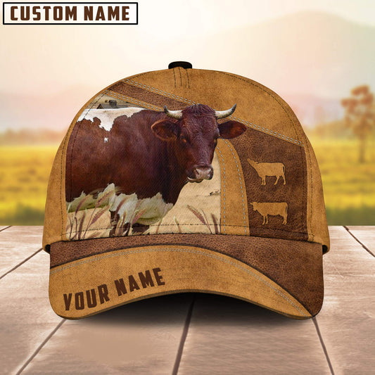 Personalized Name Pinzgauer Cale 3D Cap 3D All Over Print Baseball Cap, Cap For Farm Lovers, Animal Cap, Leather Pattern Cap CA3033