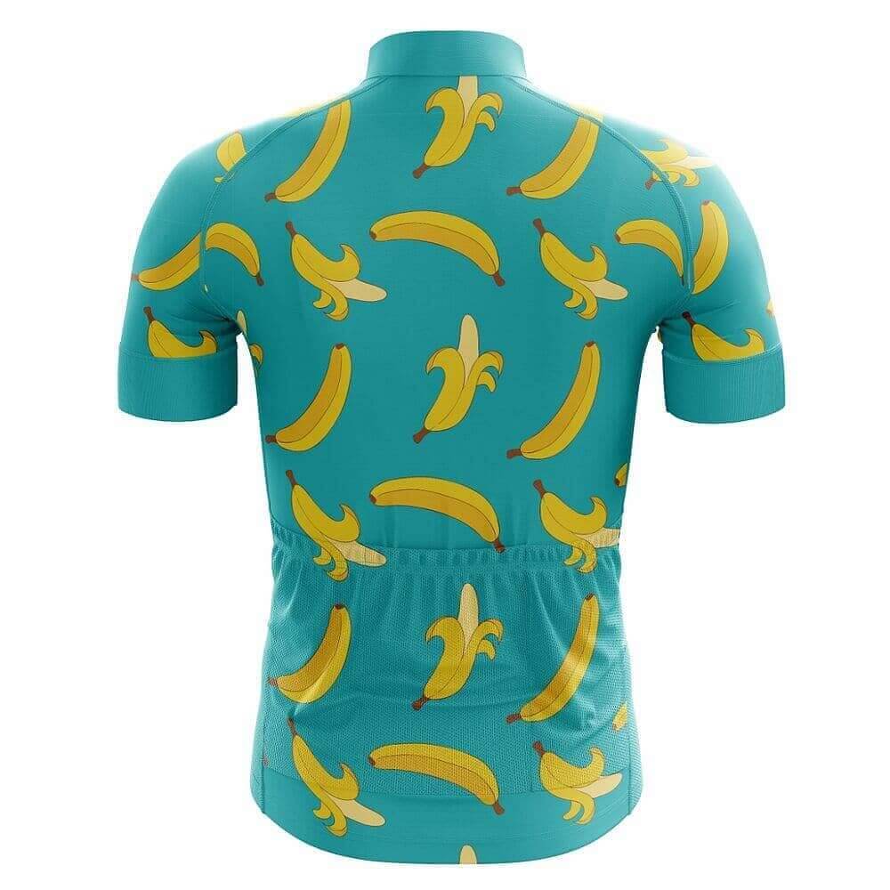 Men's Banana Cycling Short Sleeve Men Jersey, Yellow And Cyan Banana Cycling Jerseys CG0818