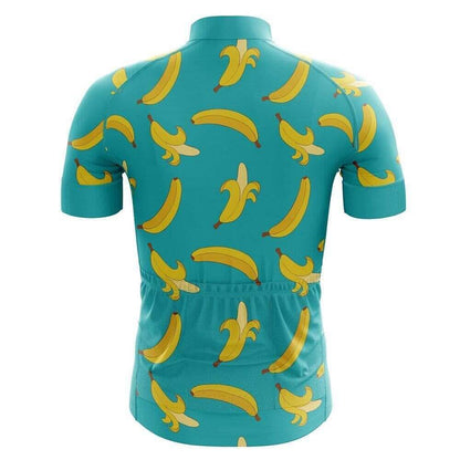 Men's Banana Cycling Short Sleeve Men Jersey, Yellow And Cyan Banana Cycling Jerseys CG0818