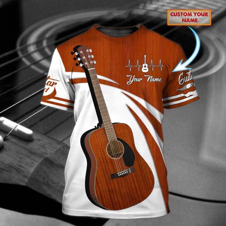 Customized Love Guitar Bass 3D Tshirt For Men And Women, Guitar Shirt TO0811