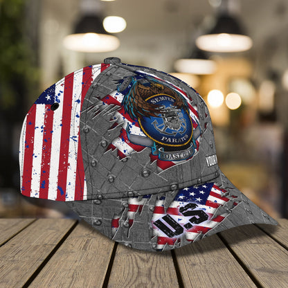 3D Classic Cap Coast Guard Personalized Name Cap Lasfour CA1486