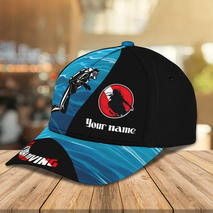 3D Classic Cap Scuba Diving Personalized Name Cap Lasfour CA2012