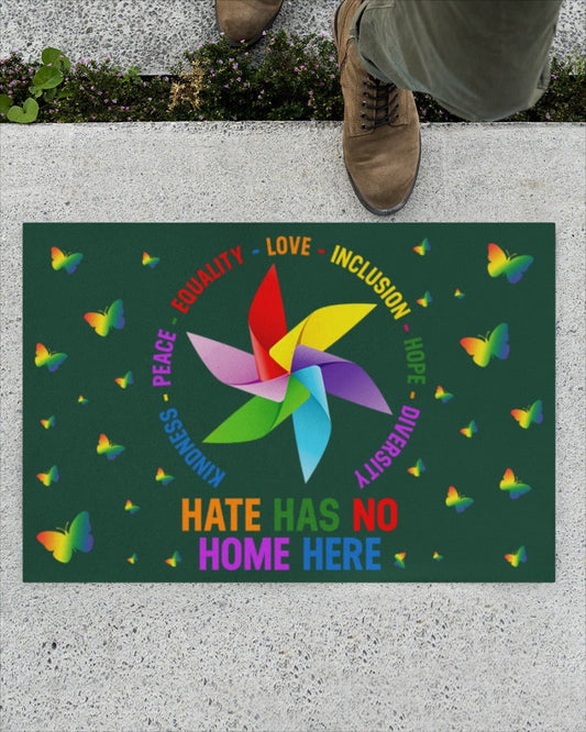 Rainbow Door Mat For Lgbt Decor, Home Decor Mat For Gay Friend, Lesbian Couple Gift, Pride Doormat LO1215