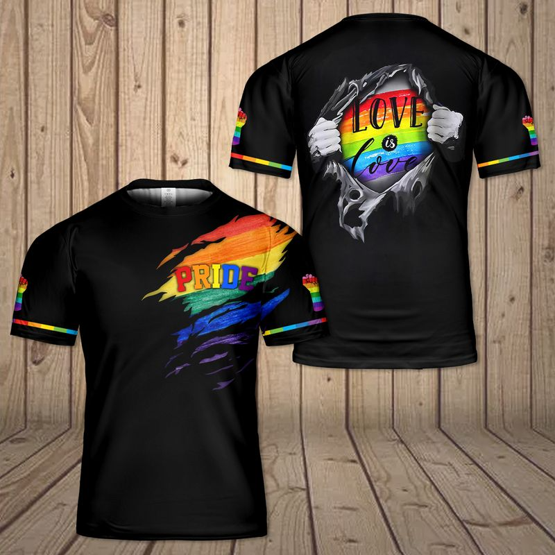 Gay Pride 3D Shirt, Gay Pride Apparel Love Is Love 3D T Shirt, Gift For Lesbian, Ally Pride 3D Tee Shirt LO0897