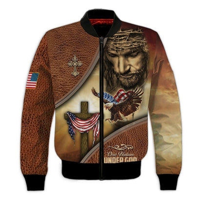 Jesus 3D T Shirt, Eagle American Patriotic Hawaiian Shirts, One Nation Under God Independence Day 3D Tshirt TO0219