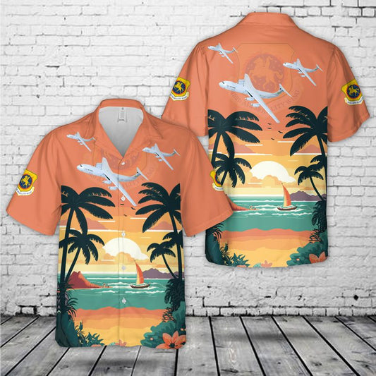 US Air Force 452d Air Mobility Wing Lockheed Martin C-141 Starlifter Hawaiian Shirt HO5611