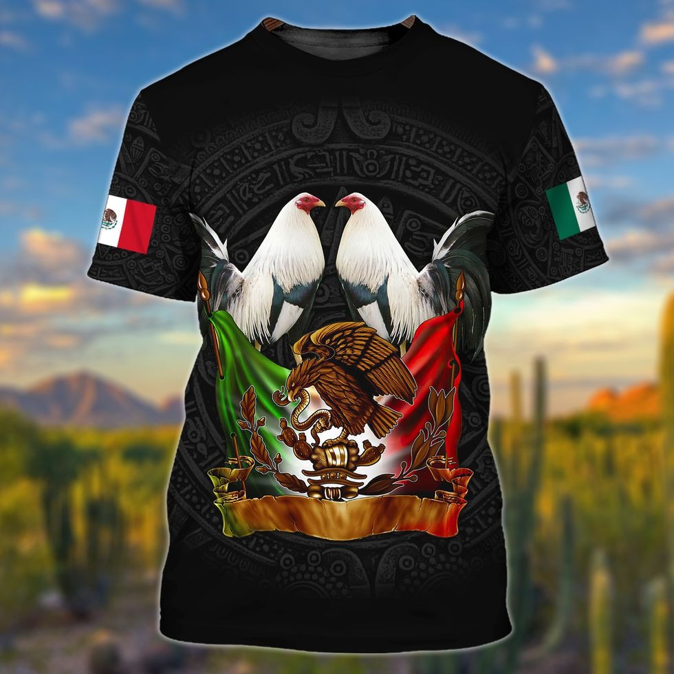 3D All Over Print Mexico Rooster Shirt, Funny Mexicano Tshirt, Mexico Chicken Shirts TO0788