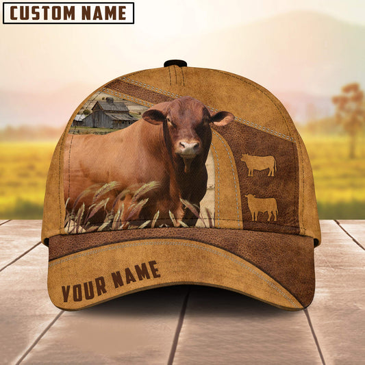 Personalized Name Senepol Cale 3D Cap 3D All Over Print Baseball Cap, Cap For Farm Lovers, Animal Cap, Leather Pattern Cap CA3029