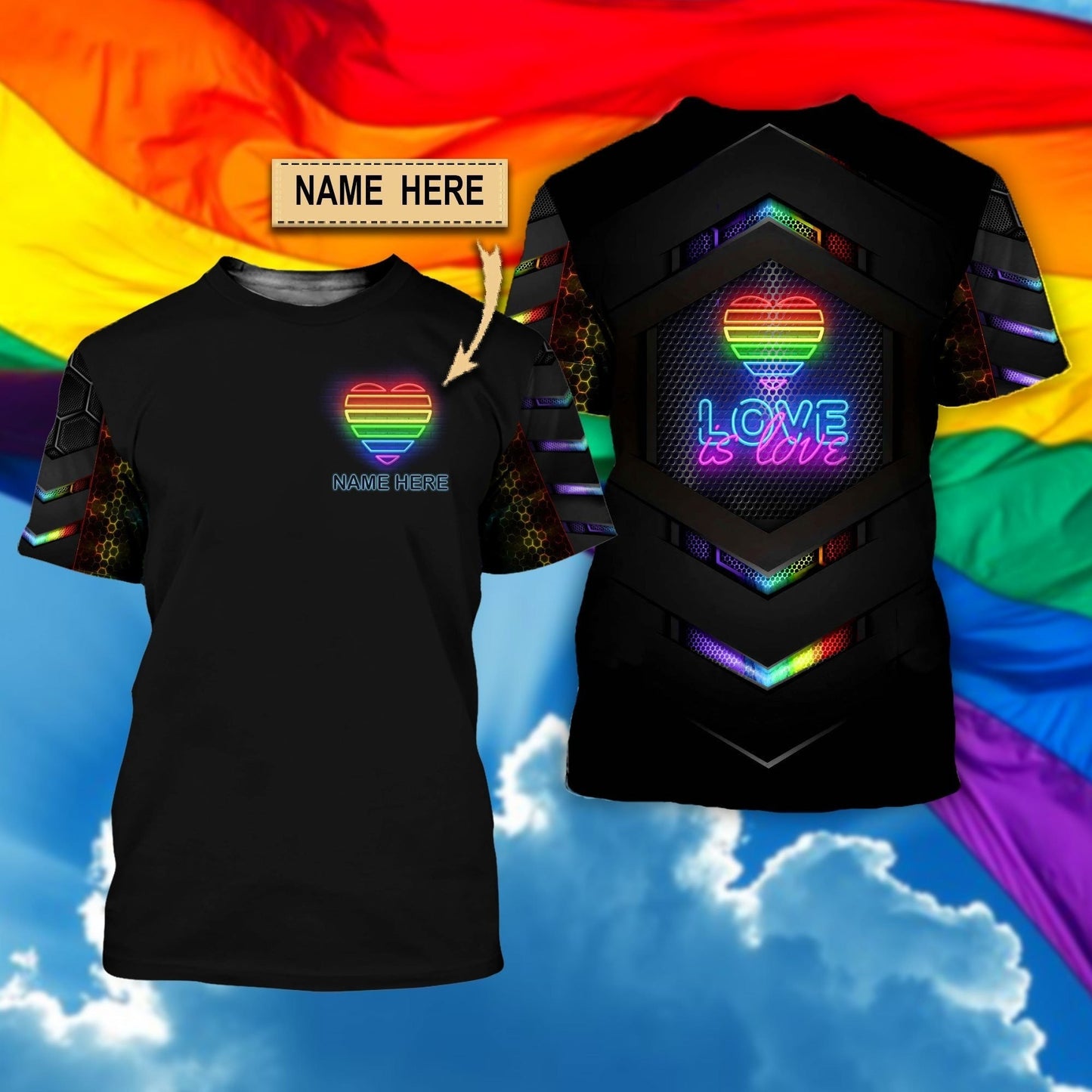 Custom Name Lgbt Pride Love Is Love 3D All Over Printed Shirt For Lesbian Gay, Happy Lgbt History Month, Gift For Lgbt LO0926