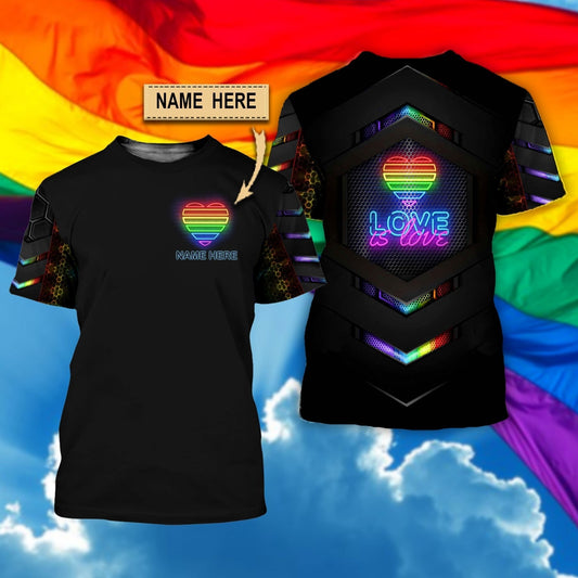 Custom Name Lgbt Pride Love Is Love 3D All Over Printed Shirt For Lesbian Gay, Happy Lgbt History Month, Gift For Lgbt LO0926