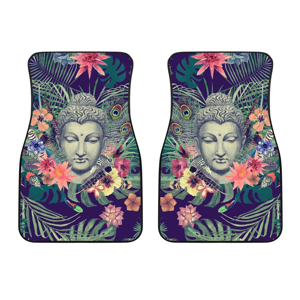 Tropical Buddha Print Front And Back Car Floor Mats, Front Car Mat SO0282