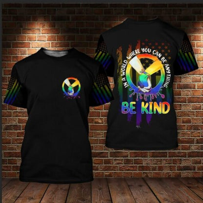 Bekind Pride 3D T Shirts For Lesbian, Gay Couple Gay Gifts On Pride Month, LGBT Gifts LO0934