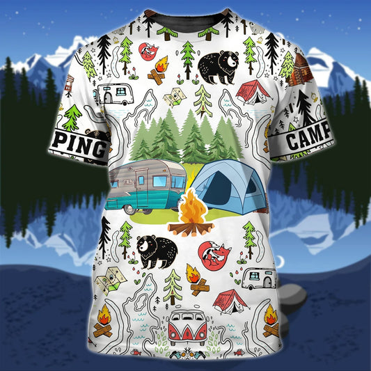Beautiful 3D Camping T Shirt, Cool Summer Camping Shirt, Women Camping Shirt, Men Shirt Camping TO0889