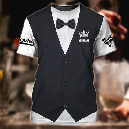 Personalized Bartender 3D T Shirts, All Over Printed Barista Shirts, Bartender Gift, Gift For A Barista TO0930