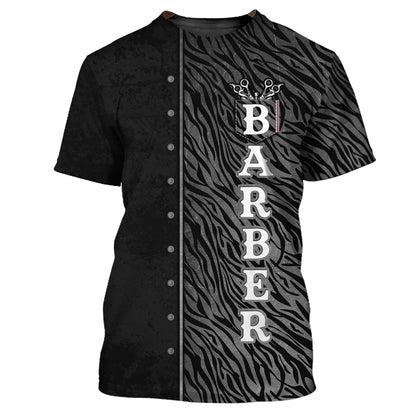 Personalized 3D All Over Print Barber Shirt, Barber Shop Animal Gang Tshirt, Barber Gift, Barbershop Uniform TO2722