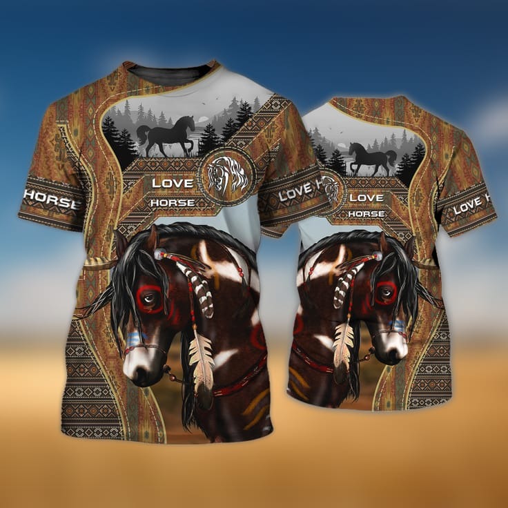 3D Full Print Love Horse Tshirt, Cool Tshirt For Horse Lovers, Horse Shirt, Horse Gift TO0689