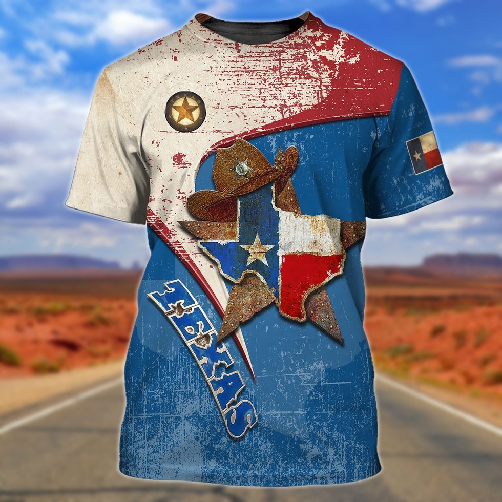Texas Cowboy Shirt, 3D All Over Print Texas Shirt Vintage Pattern, Gift For Texan Friend TO0983