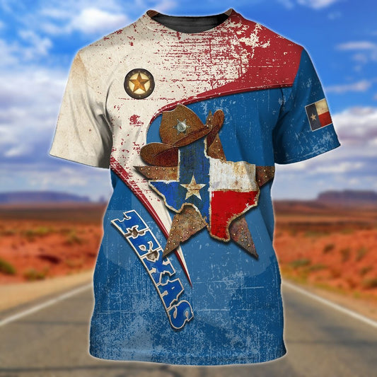 Texas Cowboy Shirt, 3D All Over Print Texas Shirt Vintage Pattern, Gift For Texan Friend TO0983