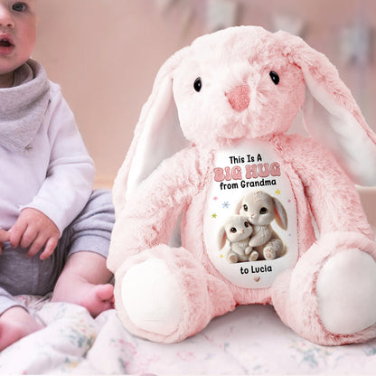 A Sweet Hug From Nana Personalized Stuffed Bunny, This Is A Big Hug from Grandma Stuffed Bunny, Custom Stuffed Animal For Kids TD0018