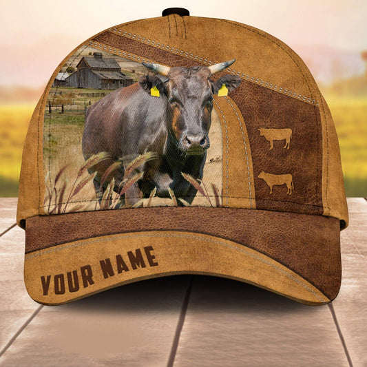 Custom Name Wagyu Cale 3D Cap 3D All Over Print Baseball Cap, Cap For Farm Lovers, Animal Cap, Leather Pattern Cap CA3039