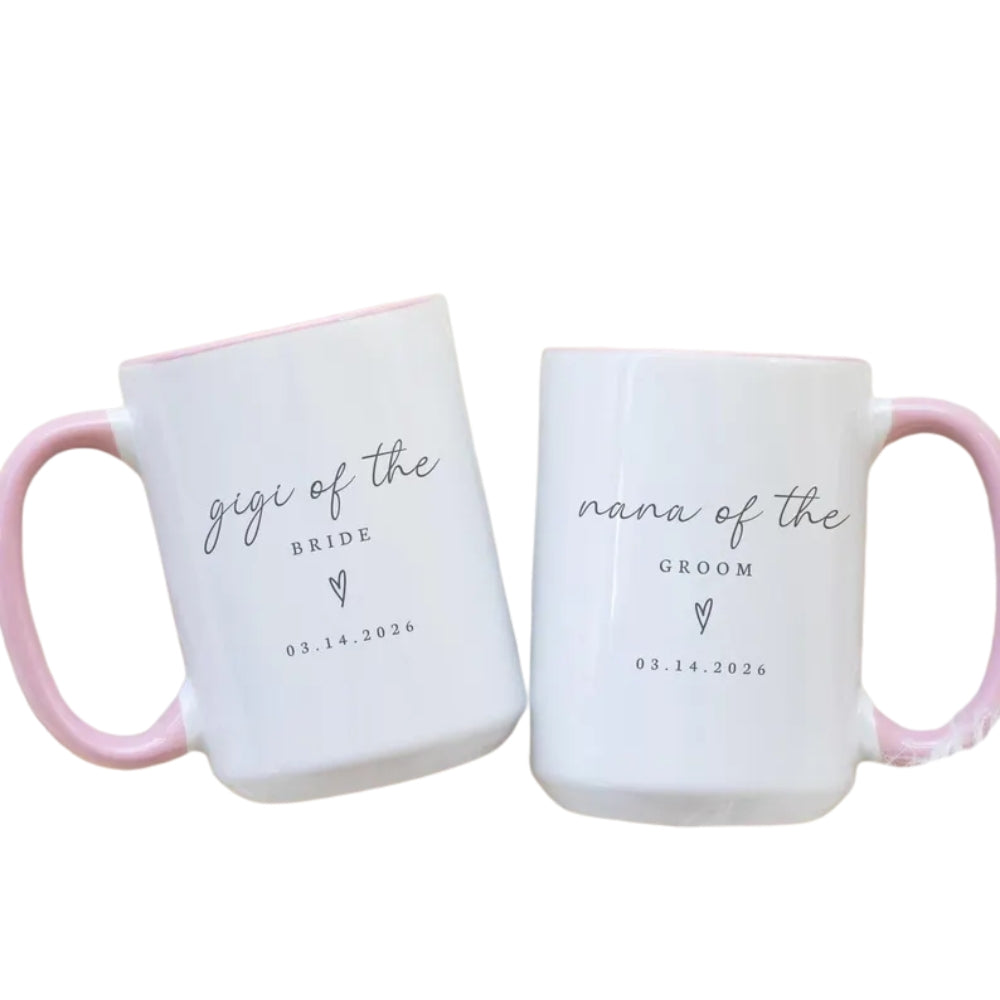 Custom Nana Of The Bride Gigi Of The Groom Mug, Custom Grandmother Of The Couple Wedding Mug WD0322