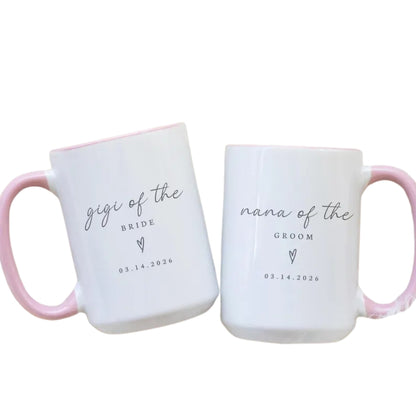 Custom Nana Of The Bride Gigi Of The Groom Mug, Custom Grandmother Of The Couple Wedding Mug WD0322