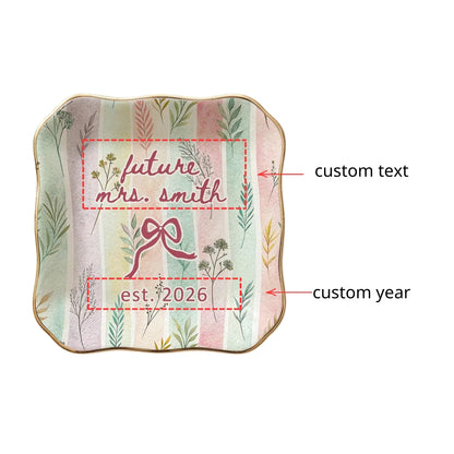 Personalized Bridesmaid Ring Dish Colorful Stripe, Custom Bridesmaid Jewelry Dish WD0277