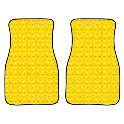 Yellow Plastic Building Blocks Print Front And Back Car Floor Mats, Front Car Mat SO0283