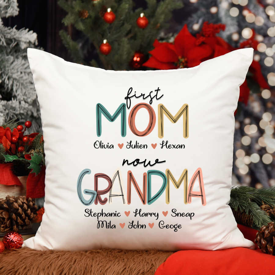 First Mom Now Grandma And Kids CTH01 Indoor Pillow MI0662