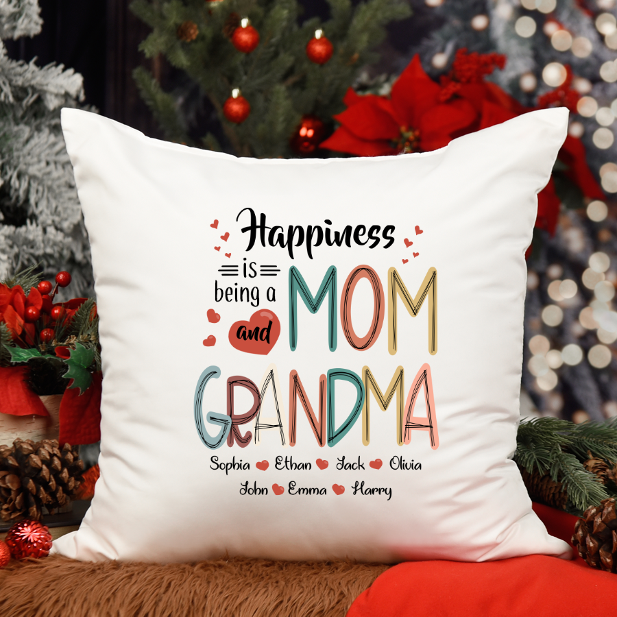 Happiness Is Being Mom And Grandma CL01 Indoor Pillow MI0578