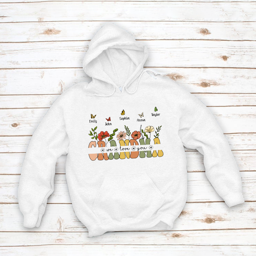 We Love You Grandma Flower CL01 Hoodie MI0601
