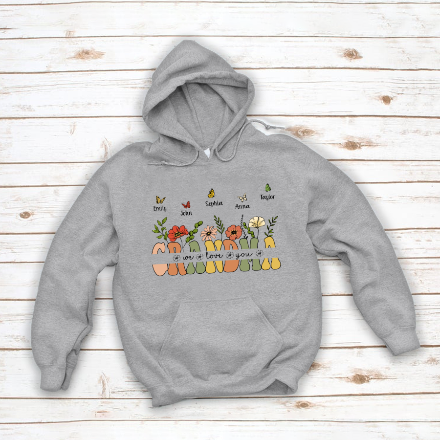 We Love You Grandma Flower CL01 Hoodie MI0601