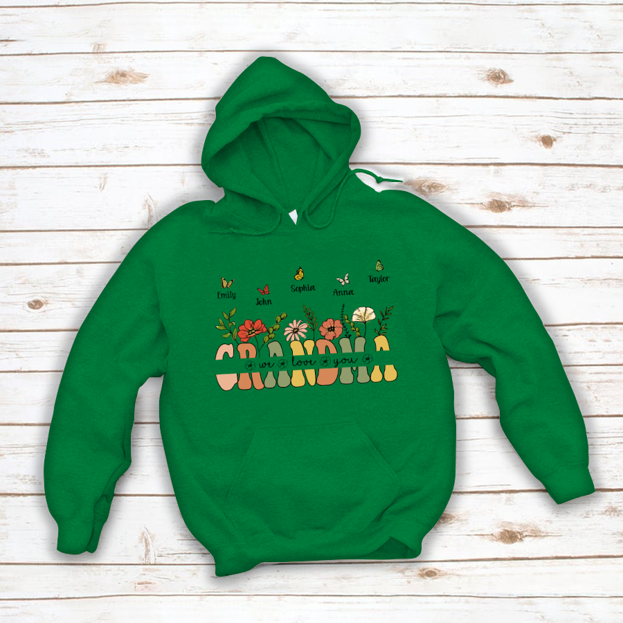 We Love You Grandma Flower CL01 Hoodie MI0601