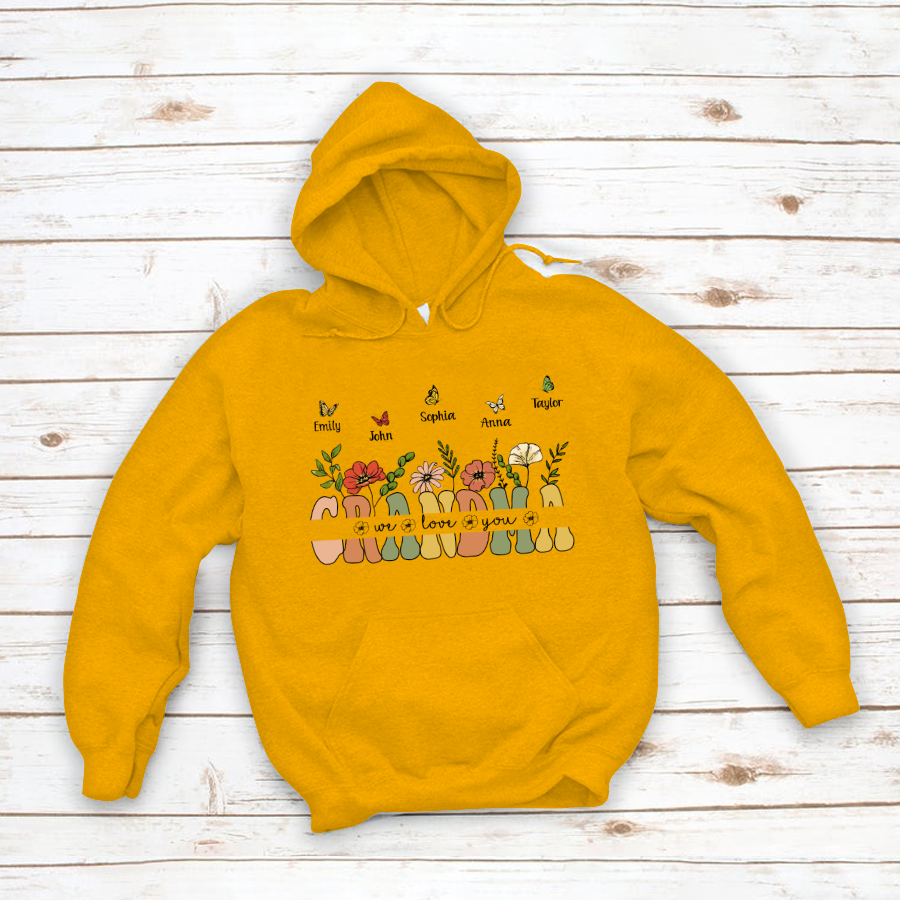 We Love You Grandma Flower CL01 Hoodie MI0601