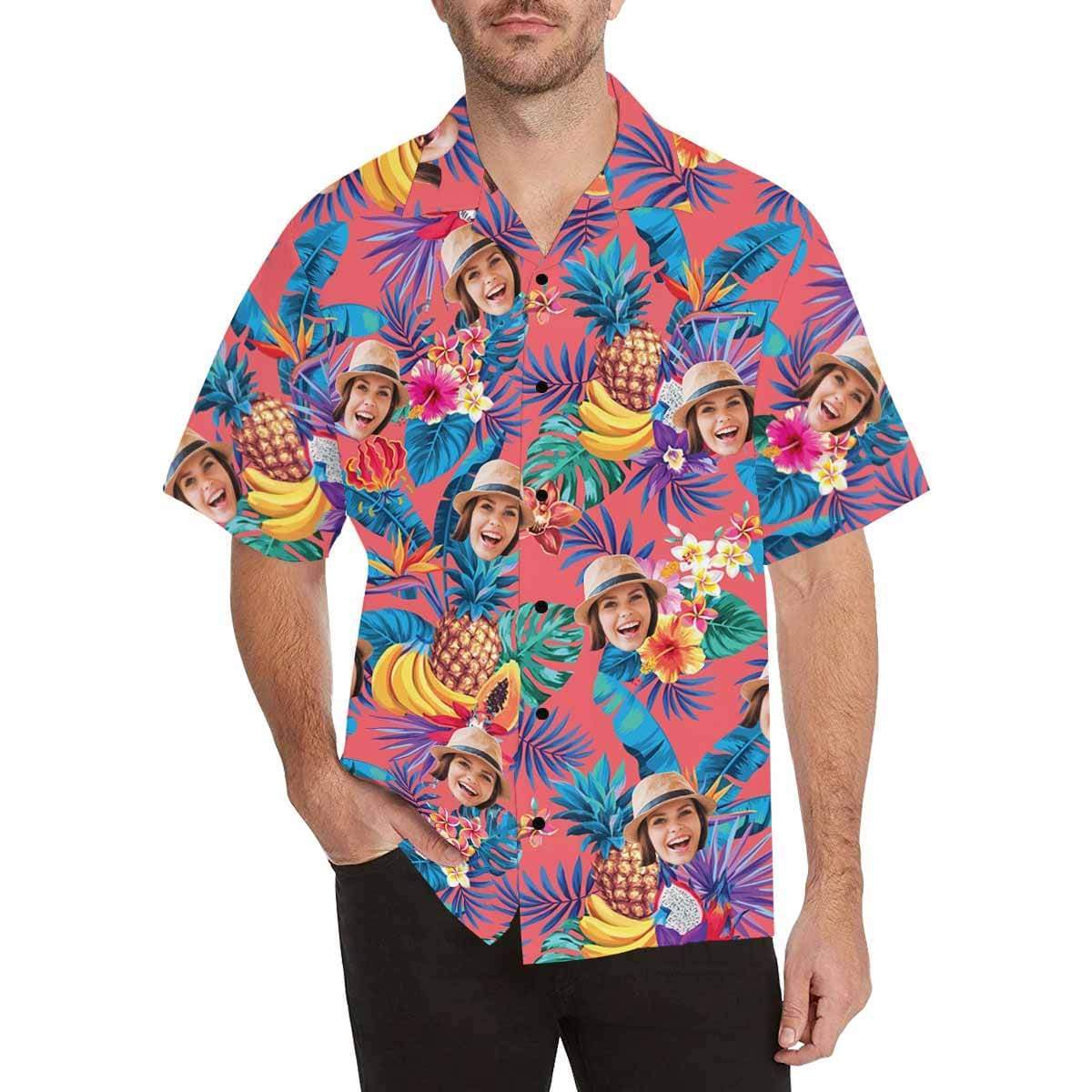 Custom Face Hawaiian Shirt for Boyfriend/Husband Personalized Hawaiian Shirt Photo Tropical Aloha Shirt Birthday Vacation Party Gift HO4349