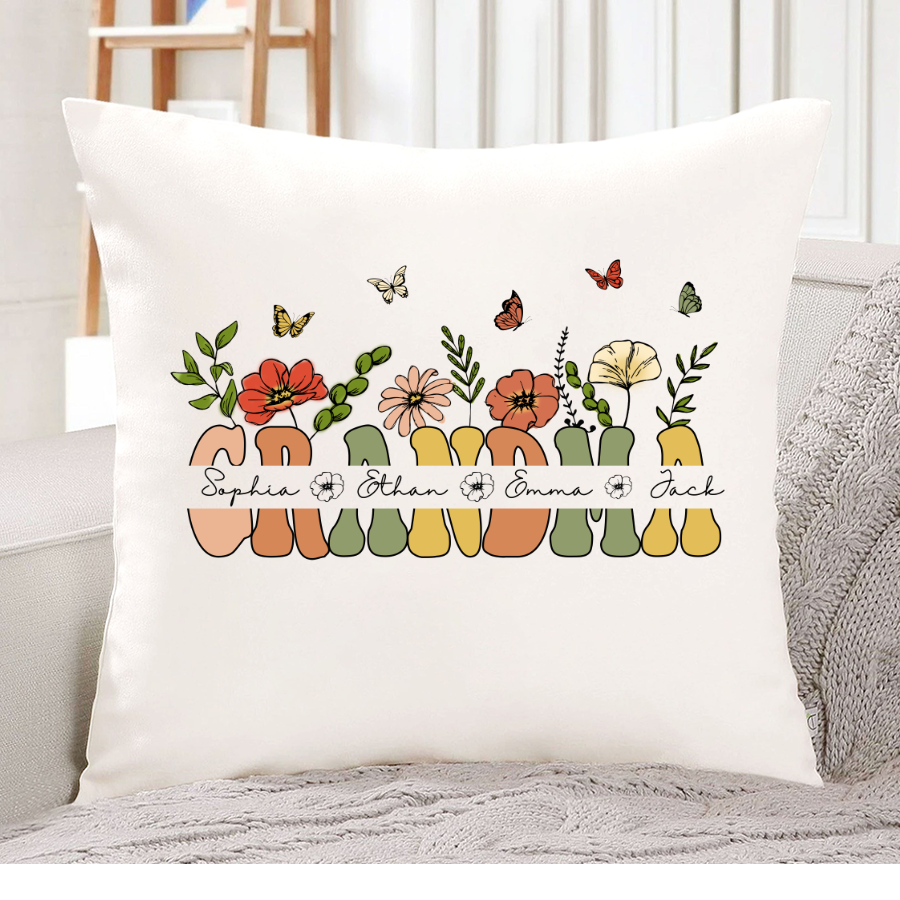 Grandma And Grandkids Flower CL01 Indoor Pillow MI0607