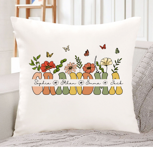 Grandma And Grandkids Flower CL01 Indoor Pillow MI0607