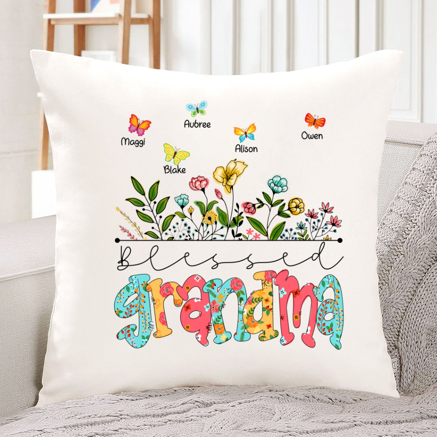 Blessed Grandma Wildflower And Kids VT22120111 Indoor Pillow MI0877