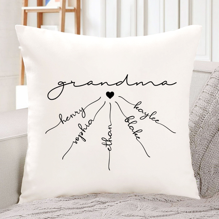 Grandma Heart With Grandkids Names Indoor Pillow MI0705