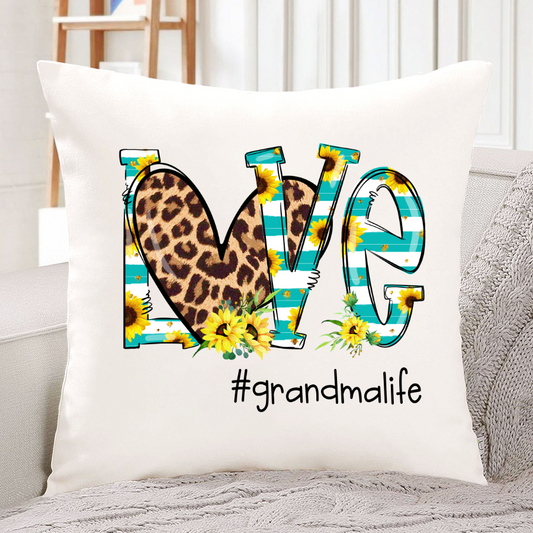 Love Grandma Life Heart Leopard Indoor Pillow MI0868