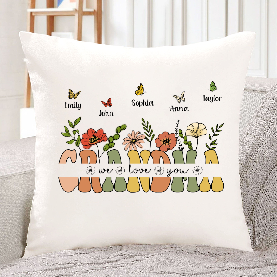 We Love You Grandma Flower CL01 Indoor Pillow MI0596