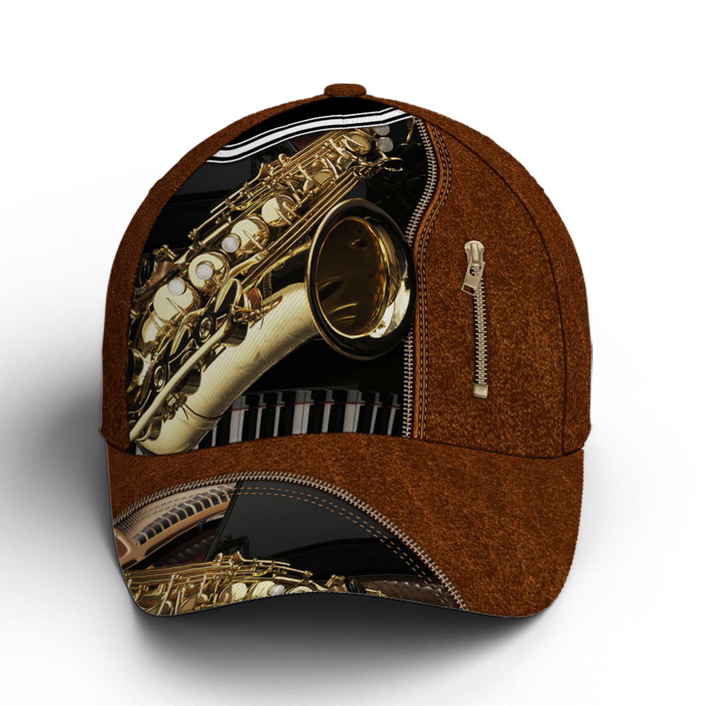 Saxophone Classic Leather Baseball Cap Lasfour CO0729