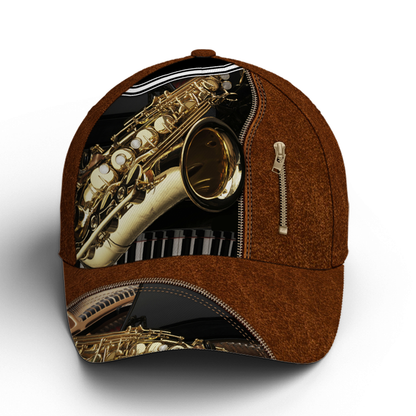 Saxophone Classic Leather Baseball Cap Lasfour CO0729